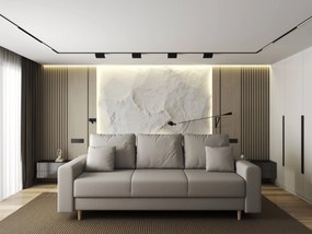 Canapea extensibilă dumonde cu ladă de depozitare si sezut confortabil din spuma high-density, Kronos Enjoy Bej 210x100 cm