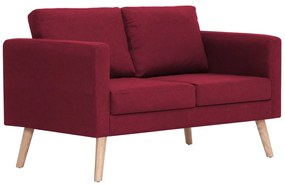 Canapea cu 2 locuri, rosu, material textil Rosu, Canapea cu 2 locuri