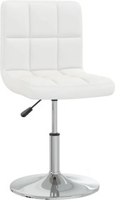 vidaXL Scaun de bar, alb, piele ecologică