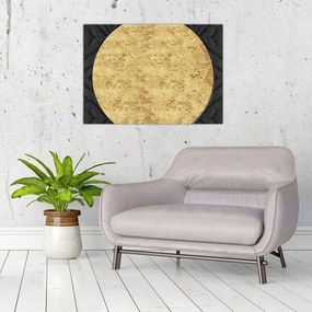 Tablou pe sticlă - Structura de aur N⁰2 (70x50 cm)