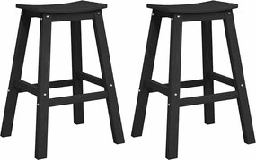 vidaXL Scaun de bar 2 pcs Negru 52 x 43 x 73,5 cm HDPE