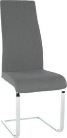 Scaun AMINA, gri inchis/crom, textil/metal, 44x46x110 cm