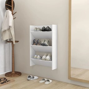 vidaXL Pantofar de perete, alb, 60x18x90 cm, PAL