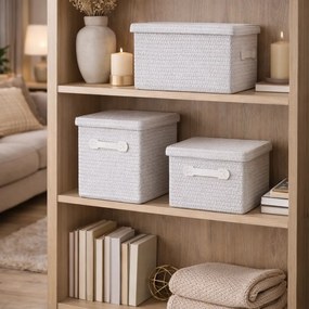 Set 3 piese coșuri de depozitare Kela, alb