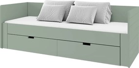 Patul extensibil, verde-gri, 90/180x200, ANTONY