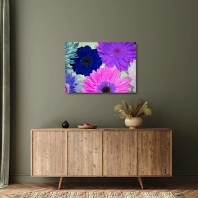 Tablou pe sticlă cu flori colorate (70x50 cm)