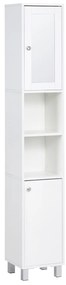 kleankin Mobila coloana baie dulap inalt 2 dulapuri 6 rafturi rafturi reglabile 30 x 28 x 180 cm alb | Aosom Romania