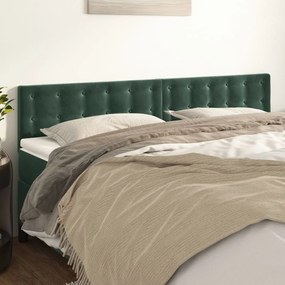 346513 vidaXL Tăblii de pat, 2 buc, verde închis, 90x5x78/88 cm, catifea