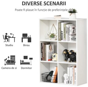HOMCOM Mobile Libreria a 6 Cubi Moderno a Parete in Legno Bianco | Aosom Romania