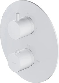 Baterie cada - dus incastrata Omnires Y termostatata alb mat fara corp ingropat