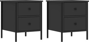 vidaXL Noptiere, 2 buc., negru, 40x42x50 cm, lemn compozit