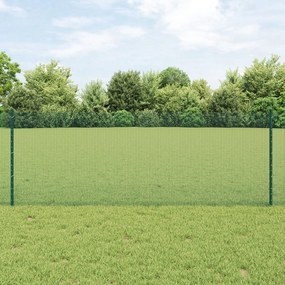 vidaXL Gard din Sârmă Sudată cu 22 U Posts Verde 0,8x50 m Oțel