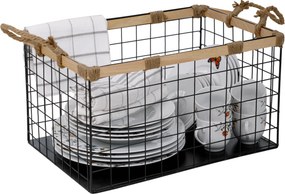 Coş metalic multifuncţional, negru, PANFIL