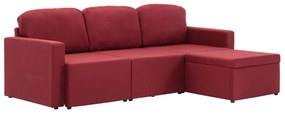 288790 vidaXL Canapea modulară extensibilă cu 3 locuri, roșu vin, textil