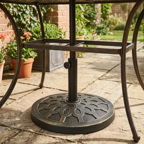 Outsunny Bază Rotundă pentru Umbrelă de Ø38 mm și Ø48 mm cu Mâner, Ø45x33 cm, Bronz | Aosom Romania