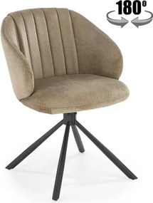 Scaun rotativ K533, cappuccino/negru, stofa clasica/metal, 57x60x80 cm