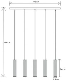 Lustră pe cablu Lucide 45466/05/30 SWAPP 5xE27/60W/230V