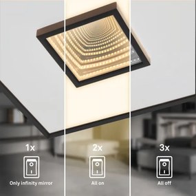 Briloner 3848015 - Plafonieră LED TORO, 18W, 230V, 42x42 cm, negru