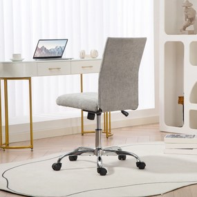 HOMCOM Scaun Birou Rotativ Fără Cotiere Înălțime Reglabilă Țesătură Gri | Aosom Romania
