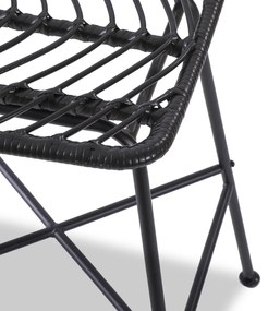 Scaun de bar din ratan negru ESPO 97