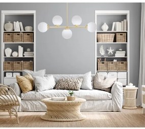 Lustră pe tijă FIRA 5xE27/60W/230V auriu