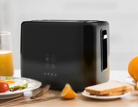 Prăjitor de pâine AENO ATS0002B, 930 W, 7 trepte, comandă tactilă, temporizator invers, protecție împotriva blocării, silențios, negru