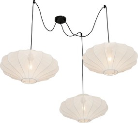 Lampa suspendată inteligentă albă 50cm 3 lumini incl. 3 Wifi G95 - Plu