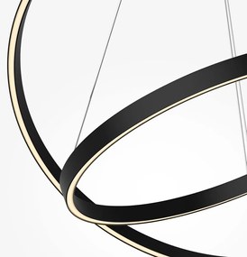 Lustra suspendata LED 2 inele negre Rim