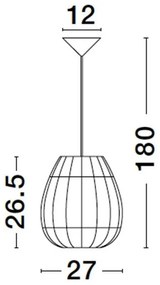 Lustra / Pendul modern design natural ratan MARLO D-27cm