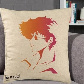 Perna Decorativa Cowboy Bebop Spike Silueta Gradient, 40x40 cm, Bej, Husa Detasabila, Perna Inclusa, BEKZ®