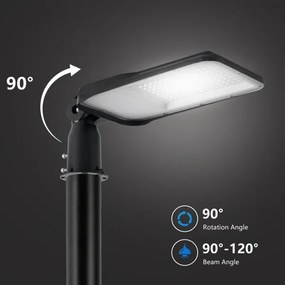 Lampă LED de exterior Brilagi cu stâlp și cablu de 3 m URBANLIGHT LED/100W/230V, negru, IP65