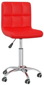 3087543 vidaXL Scaune de bucătărie pivotante, 4 buc., roșu, piele ecologică