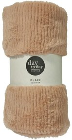 Pătură Stripy maro deschis, 150 x 120 cm