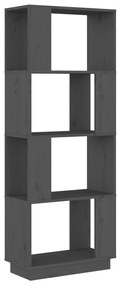 814041 vidaXL Bibliotecă/Separator cameră, gri, 51x25x132 cm lemn masiv pin