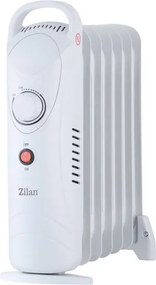 Mini calorifer Zilan ZLN4980 cu ulei si 7 elementi, termostat, baza separata de elementi, Alb