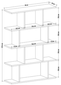 Bibliotecă cu aspect de lemn de stejar 90x127 cm Harmon – Kalune Design