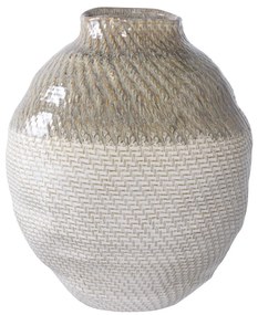 Vază, ceramică, alb/verde ø26x30,5 cm