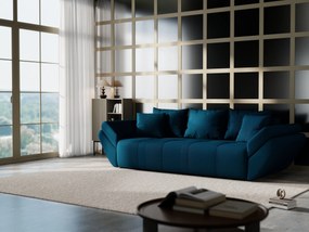 Canapea extensibilă dumonde cu ladă de depozitare si sezut confortabil din spuma high-density, Berlin Enjoy Petrol 250x100 cm