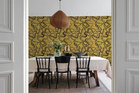 Fototapet, Snakey, Yellow, Rebel Walls