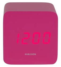 Karlsson 5982BP ceas LED de design cu alarmă roz, 7 cm