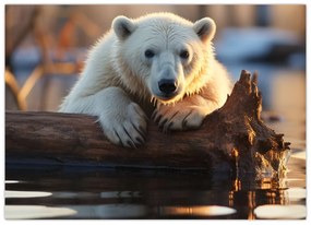 Tablou pe sticlă - Ursul polar (70x50 cm)