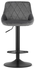 PROMO Scaun de bar gri VELVET KAST cu picior negru II calitate