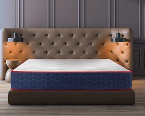 Saltea Ortopedica Bedora Cocos Polar Jeans 160x200 cm, memory foam, nuca de cocos, medie/tare, 22 cm, anatomica, husa detasabila, lavabila, antialergica