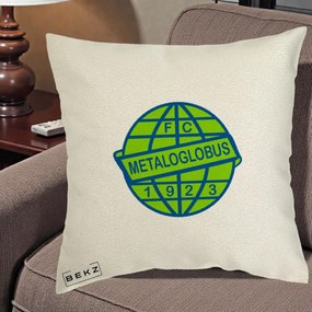 Perna Personalizata FC Metaloglobus Bucuresti 1923 Fotbal, 40x40 cm, Ecru, Husa Detasabila, Perna Inclusa, BEKZ®