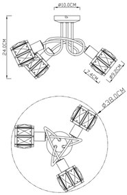 Globo 54356-3 - Lustră aplicată KRIS 3xE14/40W/230V
