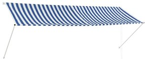 Copertina retractabila, albastru si alb, 350 x 150 cm