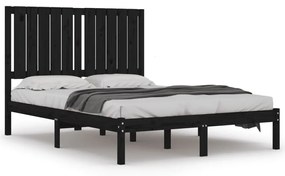 Cadru pat Small Double 4FT, negru, 120x190 cm, lemn masiv Negru, 120 x 190 cm