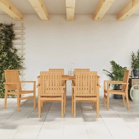 3157914 vidaXL Set mobilier de grădină, 7 piese, lemn masiv de tec
