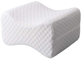 Pernă ortopedică pentru genunchi, spumă cu memorie, husa detasabila, Alb