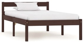 Cadru de pat, maro inchis, 100 x 200 cm, lemn masiv de pin Maro inchis, 100 x 200 cm